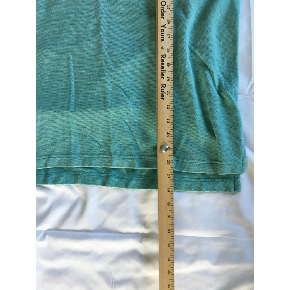 LL Bean Polo Shirt Mens Large Teal Green Pique Knit‎ Short Sleeve Golf Classic - Picture 11 of 12
